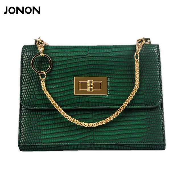 Jonon Small Women Leather Handbag Lizard Crocodile Shoulder Bag Jonon Small Women Leather Handbag Lizard Crocodile Shoulder Bag Woman Snake Bags Pu Handbags Chains