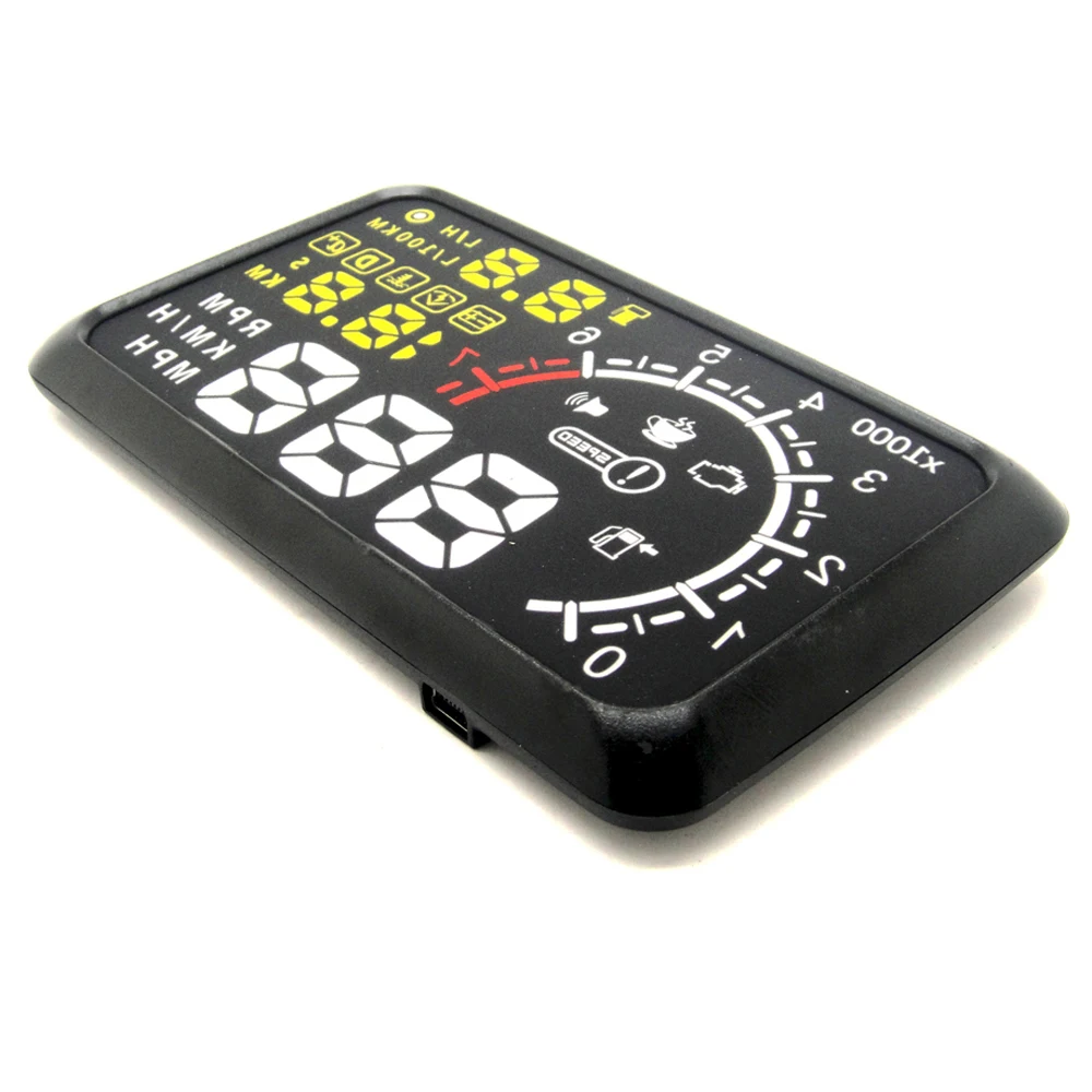 EANOP 5.5 HUD Headup Display Car Speed Projector Car hud Windshield Projector Head OBD2 fuel Overspeed KM/H for Toyota Ford BMW 