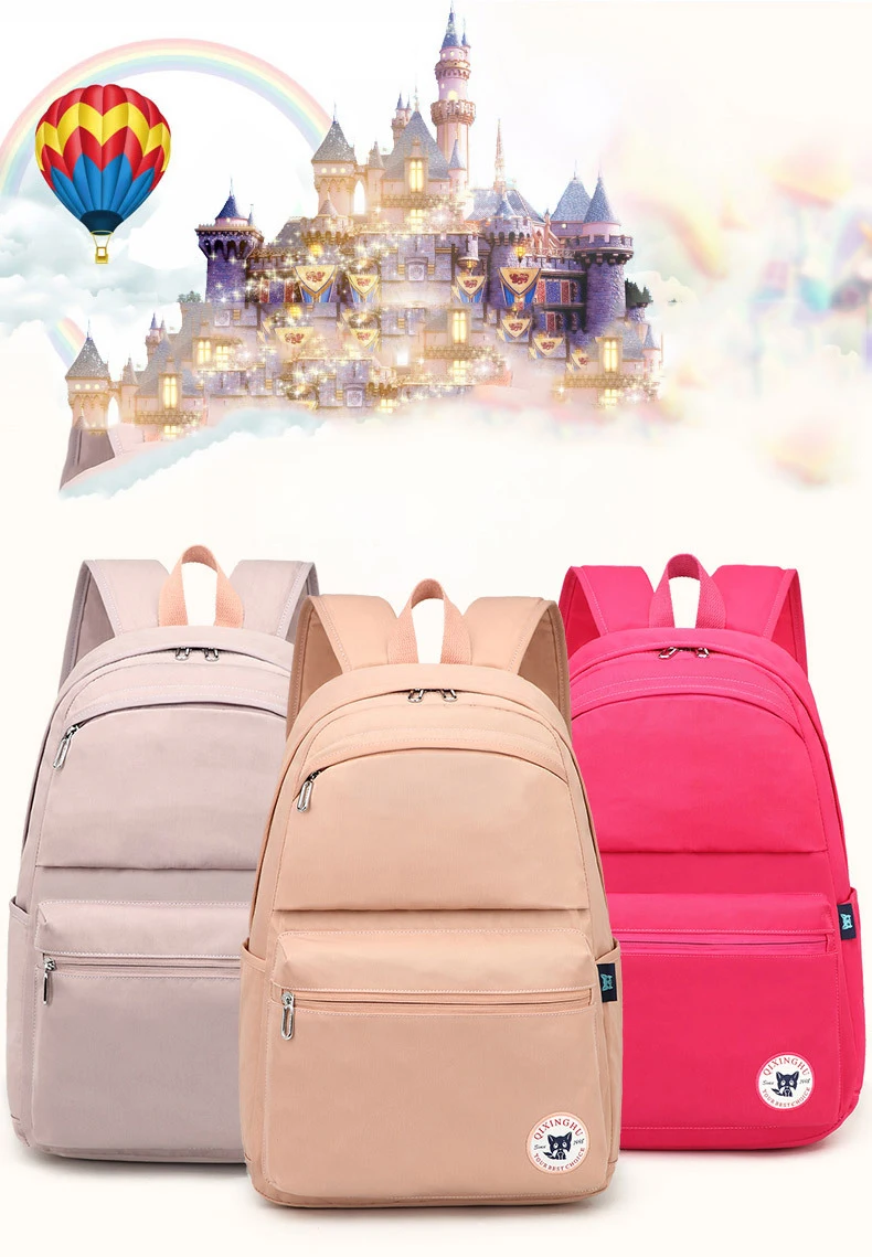 Новая женская Повседневная Студенческая сумка для мальчиков и девочек, оксфордская школьная сумка, одноцветная Студенческая школьная сумка средней длины, Водонепроницаемый Большой Вместительный рюкзак