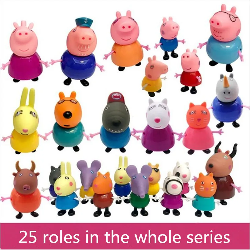 

Original Fashion Styles Peppa pig Family George Action Figure Various Grandpa Grandma Dad Mom and Peppa Doll Model for Kid To