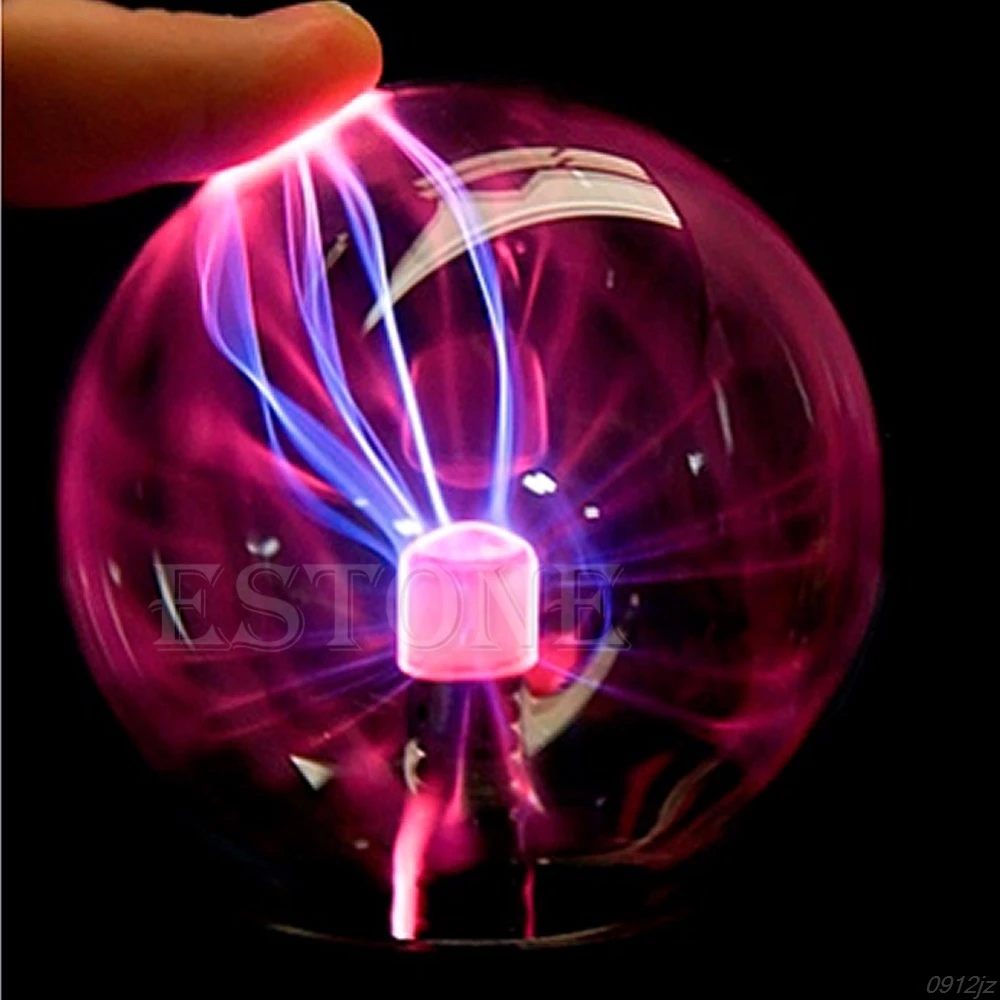 3D Glass Plasma Dome Magic Base Bedside Lightning Desk Light Lamp Party Gift 