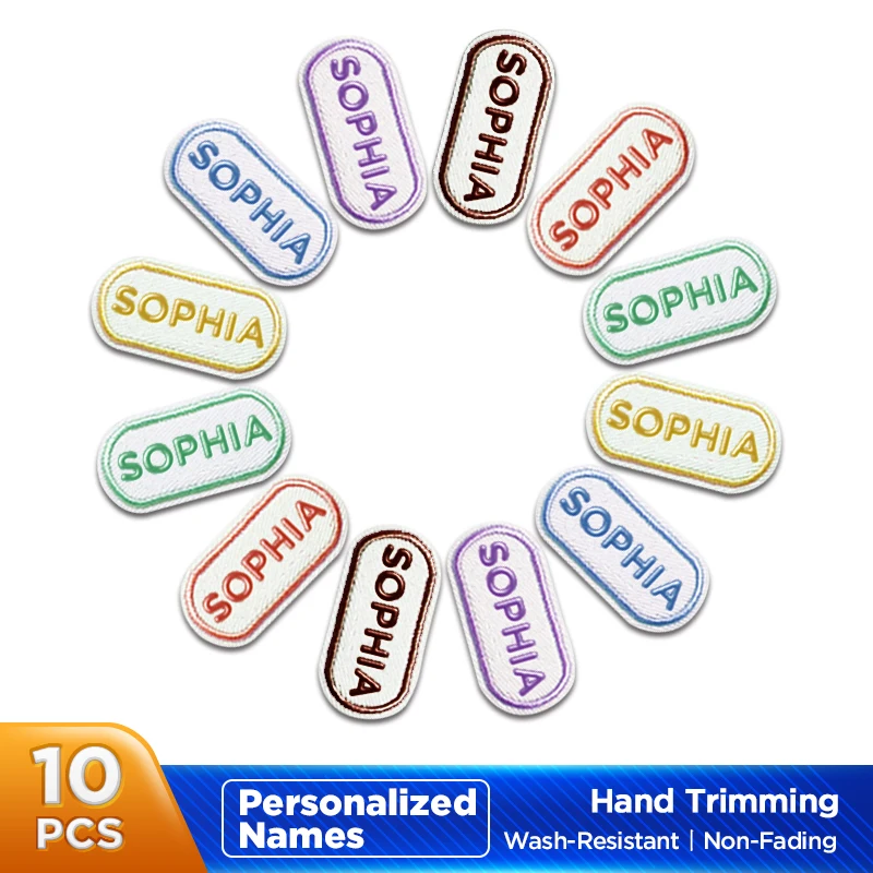 

10 PCS SEWN Baby Bibs Accessories Toddler Waterproof Personalized Names Stickers Suit for Newborn Feeding Bib Cloth School Bags