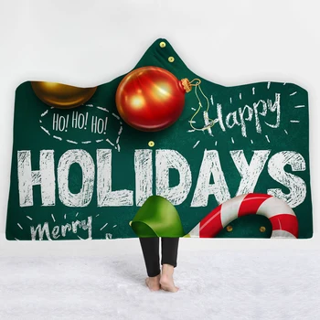 

Campus style green bottom Blankets hats design sofa twin full size Blankets comfortable keep warm happy holiday Blankets