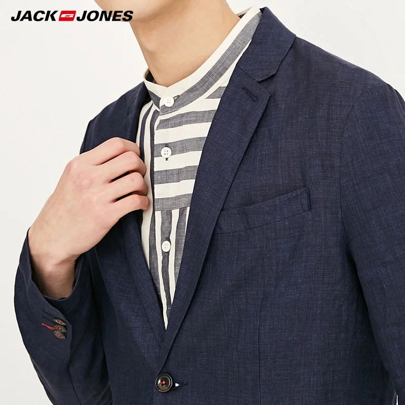 JackJones весна лето мужской облегающий льняной Блейзер E | 218108522