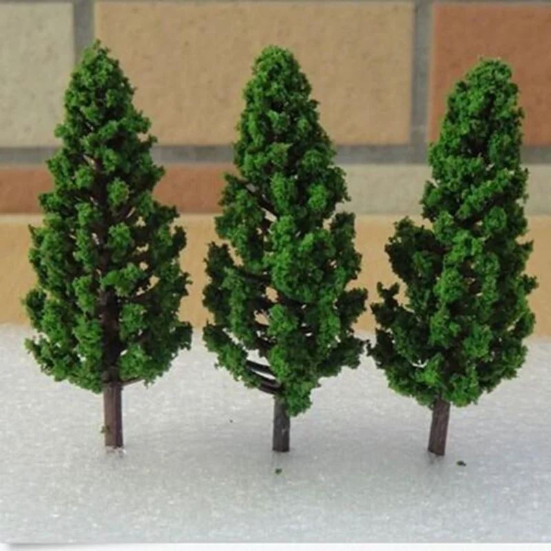 

JIMITU 20PCS/Set Plastic Model Trees 68mm For Railroad House Park Street Layout Green landscape Scene Scenery Mini Trees