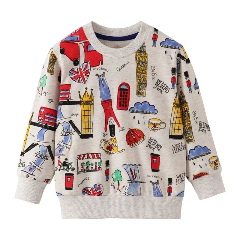 Jumping meter/хлопковые детские рубашки для мальчиков; толстовки со звездами для детей; осенне-зимняя одежда; блузка для мальчиков; рубашки для девочек - Цвет: T9013