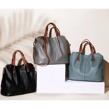 

2020 Genuine Leather Satchel Handbag Crossbody Shoulder Bag Tote Purse with Inner Bag for Women Beach Travel Party Use Supplies