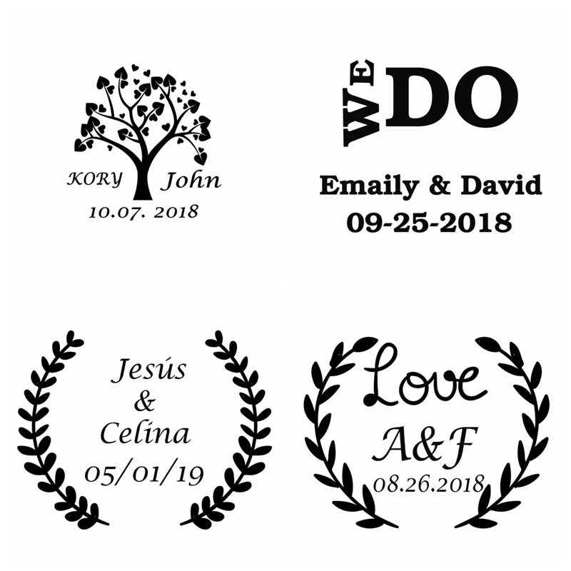 10 шт пользовательское имя Дата сплав брелок выгравированный логотип свадебные