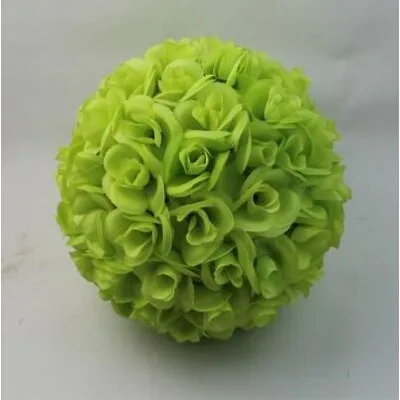 50 см диаметр элегантный цветок розы шар искусственный букет свадебные целующиеся мяч украшения белый красный фиолетовый розовый желтый - Цвет: green