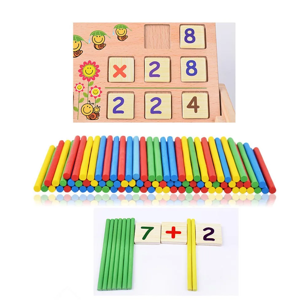 Детские деревянные Математика Блоки домино игрушка Двусторонняя математические учетной записи цифровая доска изучение математики игры