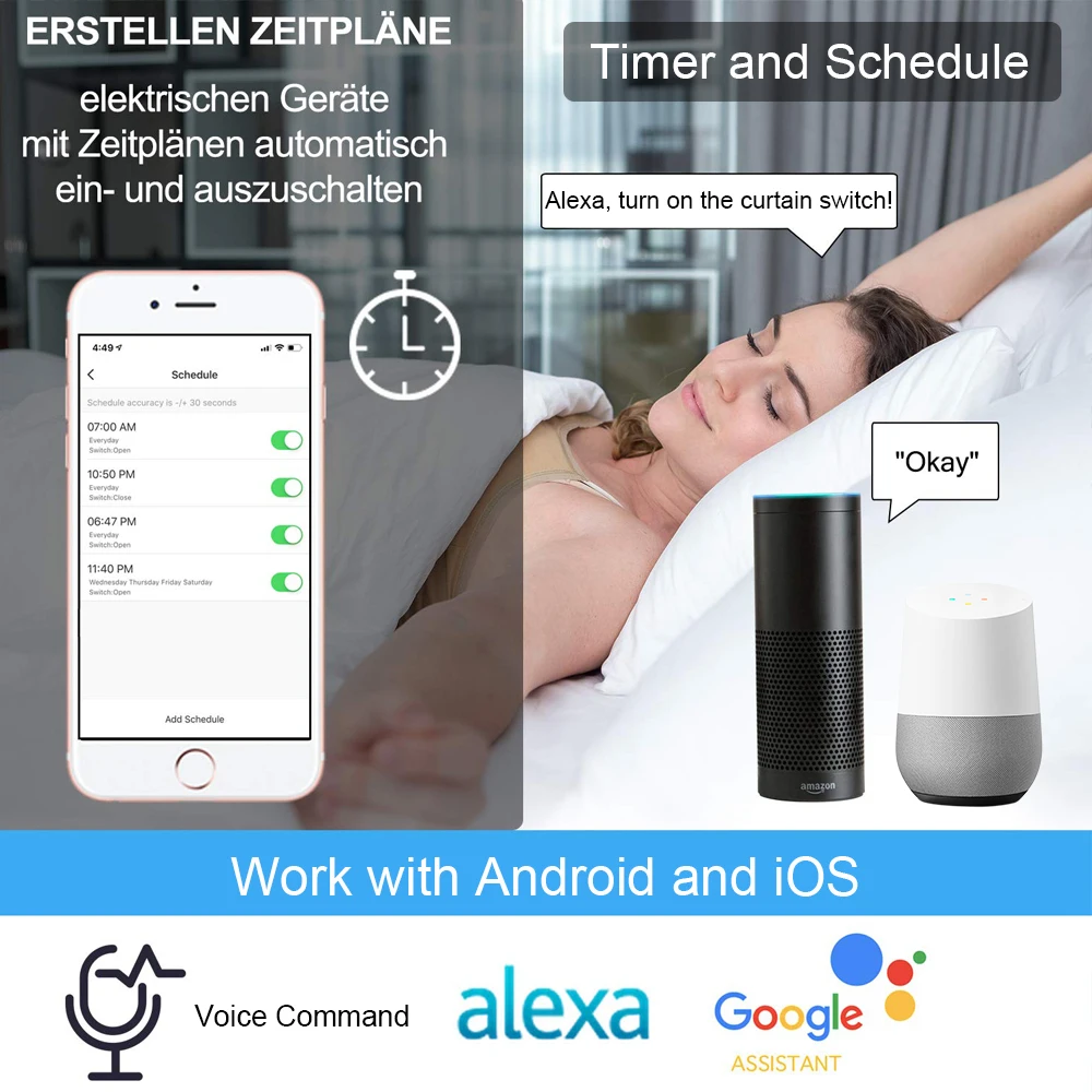 Tuya Smart WiFi переключатель жалюзи для рольставни Электрический трубчатый мотор Google Home Alexa Echo умный дом приложение таймер