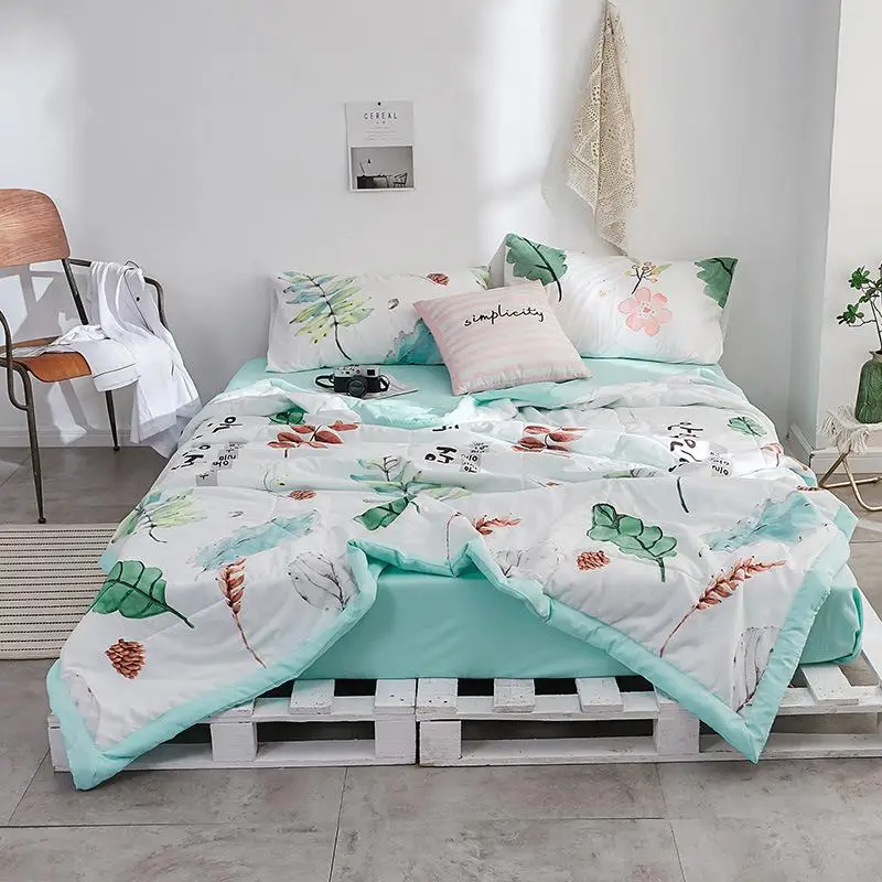 Хлопковое стеганое одеяло летом с кондиционированием прохладное двойное тонкое спальное одеяло для одного студента детские одеяла 180*220 см - Цвет: L