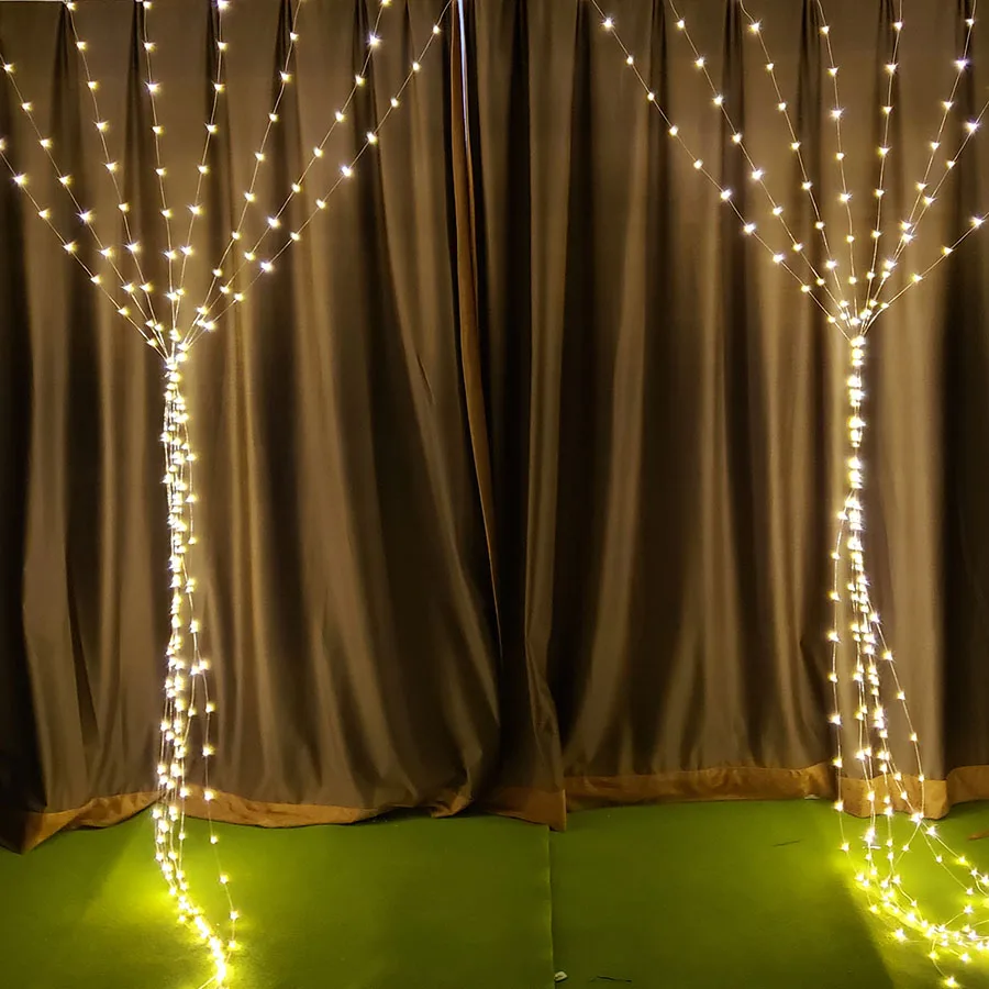 

3x1/3x2/3x3m Copper Wire LED Curtain Icicle String Light 24V Christmas Fairy Lights For Wedding/Party/Curtain/Garden Decoration