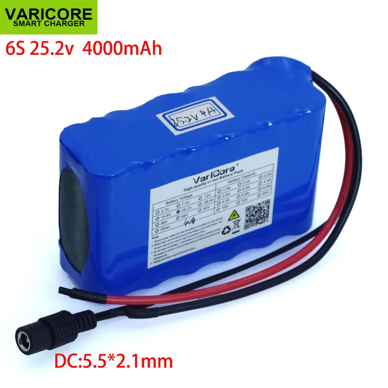 VariCore 24В 4Ah 6S2P 18650 аккумулятор литий-ионный 25 2 V 4000mah Электрический велосипед