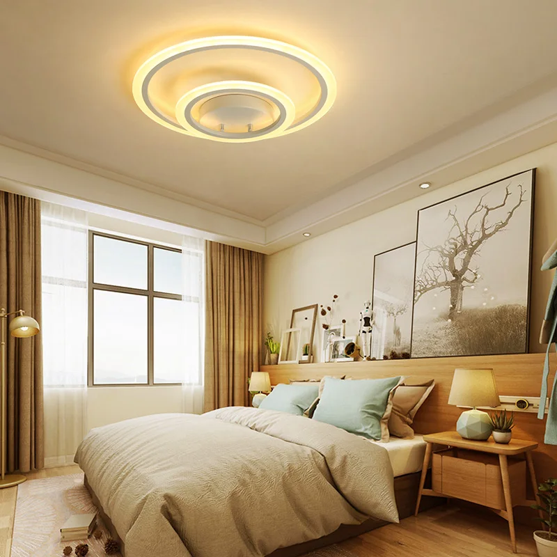 Moderno anillo de LED luces de techo para sala de estar dormitorio acrílico Plafonnier lámpara de techo LED iluminación techo de iluminación