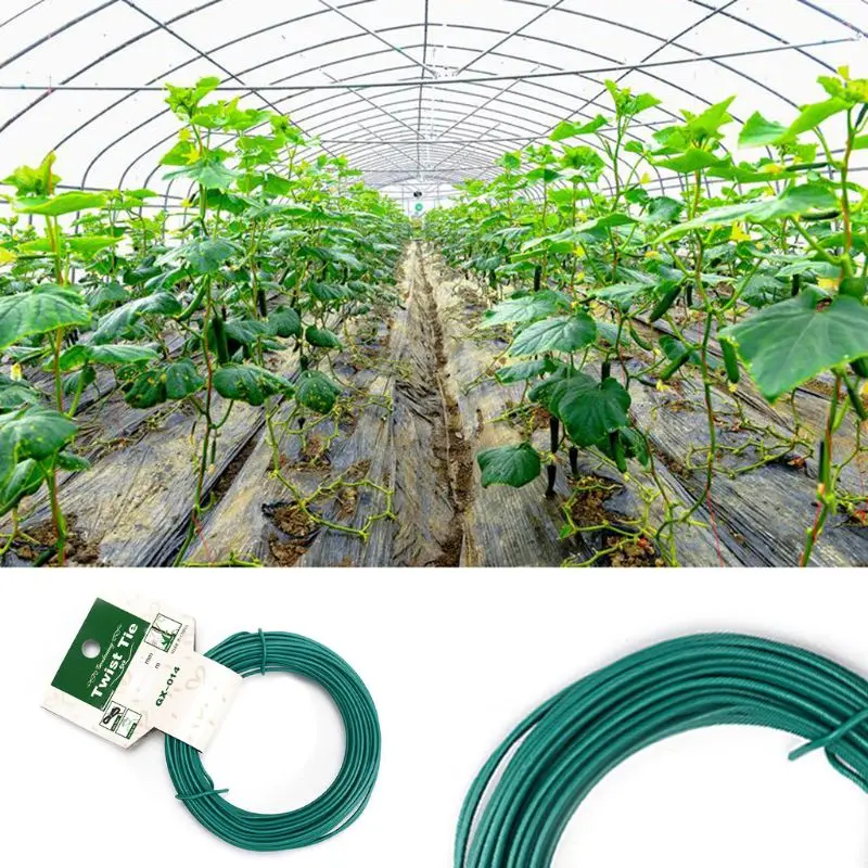 15 м завод зажим для проволоки сад зеленый провод покрытием, "сделай сам" для сада обучение Поддержка ремень бонсай выходной кабель#710