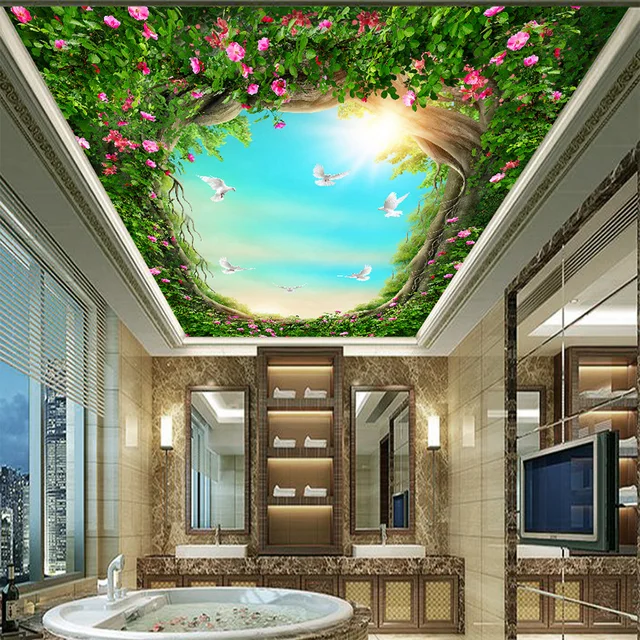 Living Bedroom Ceiling Fantasy Ocean World Custom 3d Photo