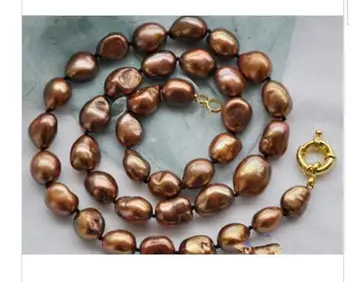 

Women Gift Freshwater Jewelry natural LARGE BROWN NATURAL BAROQUE CULTURED PEARL NECKLACE 34''Genuine Selling Huge