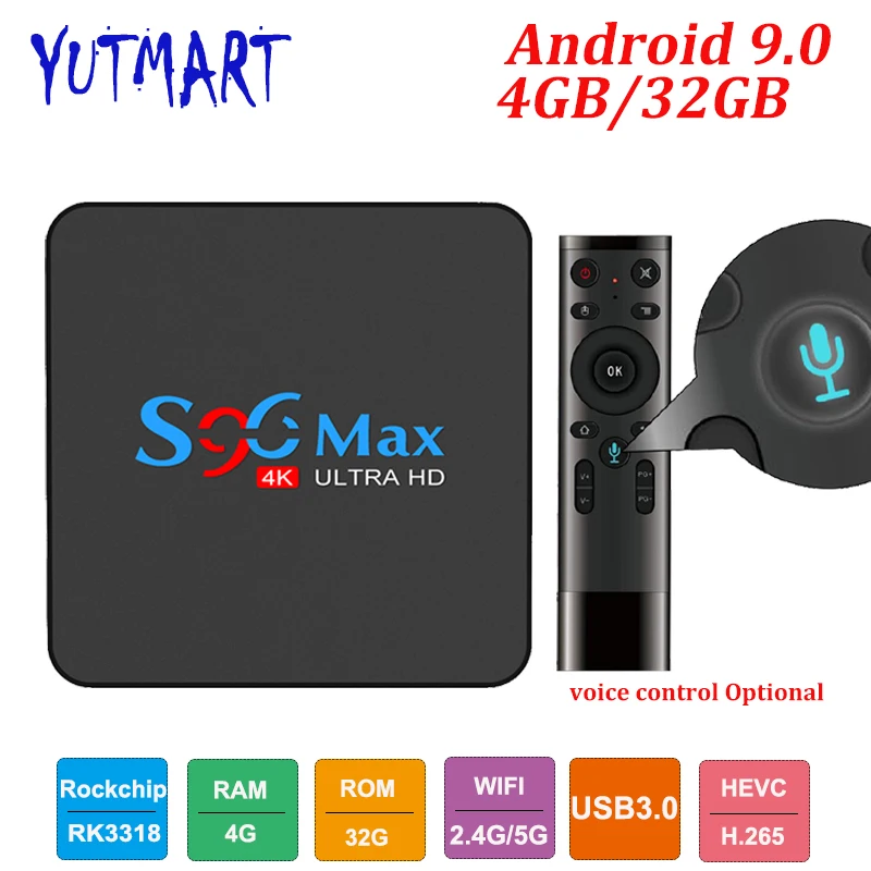 5 шт./лот S96 MAX 4 ГБ 32 Android 9 0 Smart TV BOX RK3318 receiver 4K Dual Wifi BT медиаплеер игровой набор