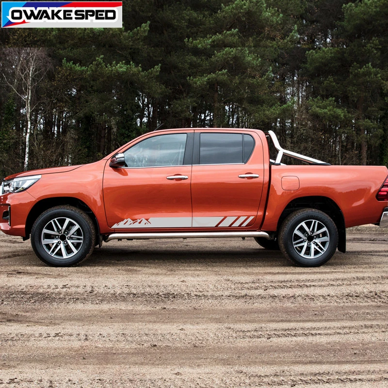 Автомобильный боковой двери юбка Наклейка для Toyota Hilux Vigo космического аппарата изгой горный Графика Палочки-up наклейки Sport внешние аксессуары