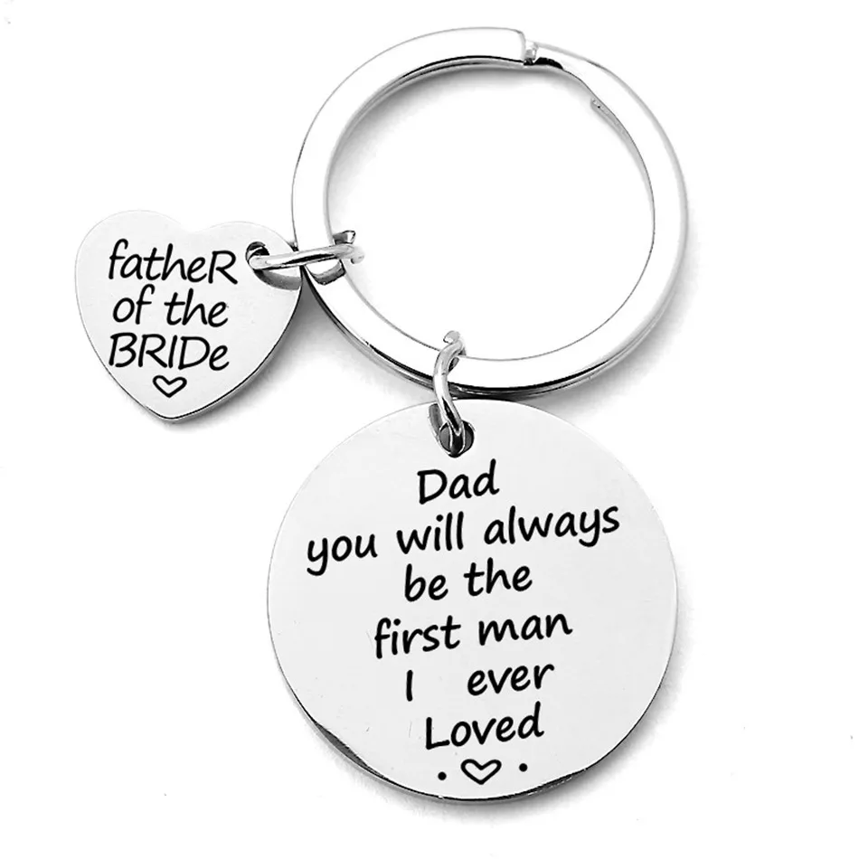 

PENGBIN Wedding Gift Keyring - Father of the Bride Keyring - Dad You Will Always Be the First Man I Ever Loved