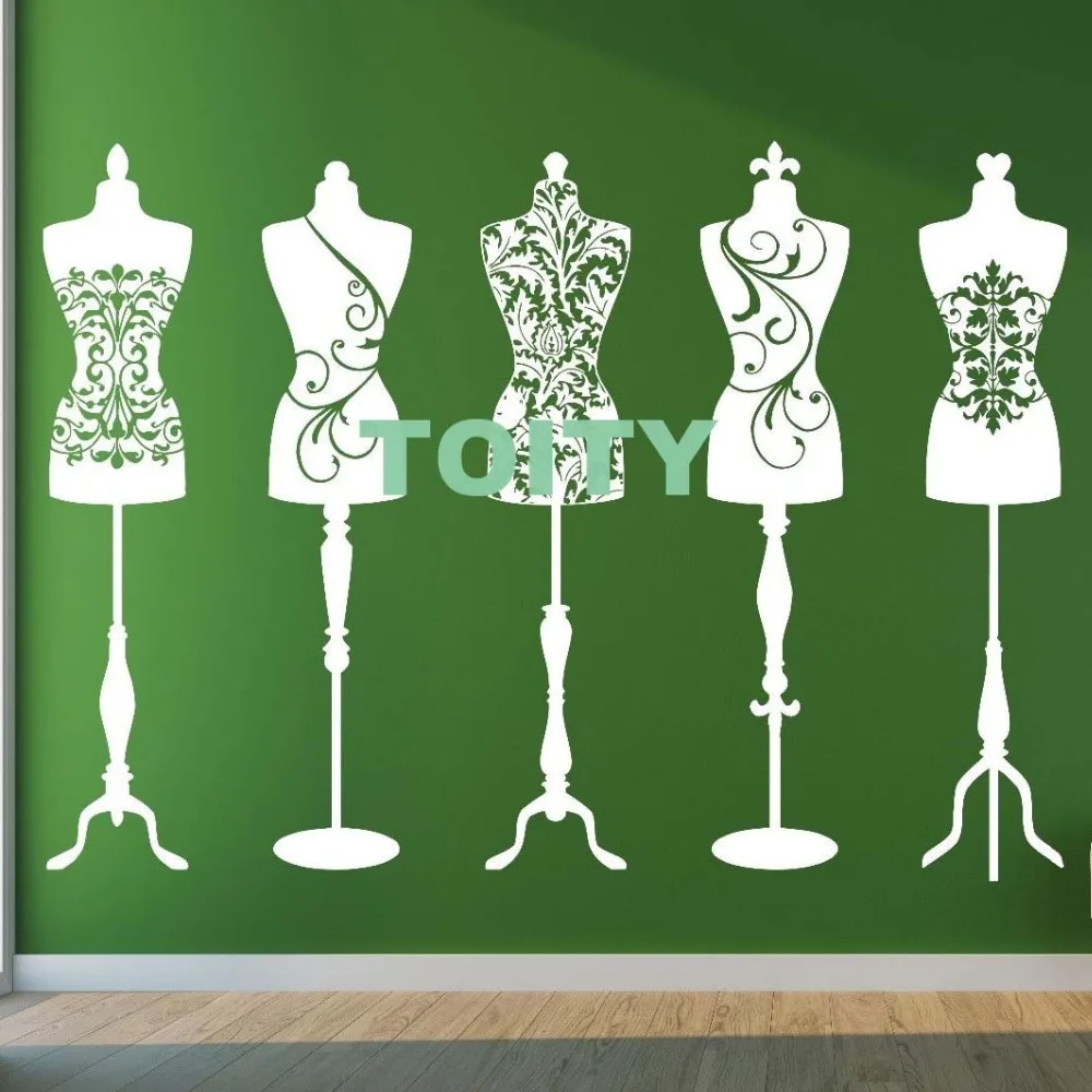 Vinyl Decal Wall Sticker Beauty Fashion Studio Dress Mannequins Decor