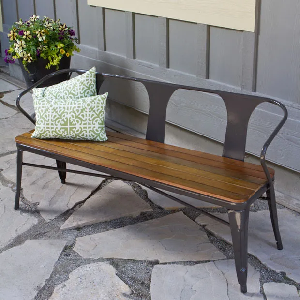 Us 2227 5 American Iron Sofa Chair Balcony Outdoor Leisure Chairs Park Plaza Courtyard Cafe Retro Wood Length In American Iron Sofa Chair Balcony