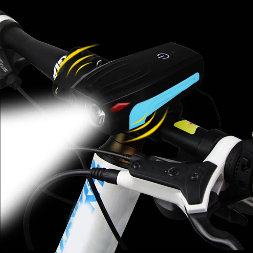 Discount Electric Loud MTB Bike Air Horn Ring Light Road Bike Handlebar 130db Bell Siren Cycling Front Lamp FI-19ING 5