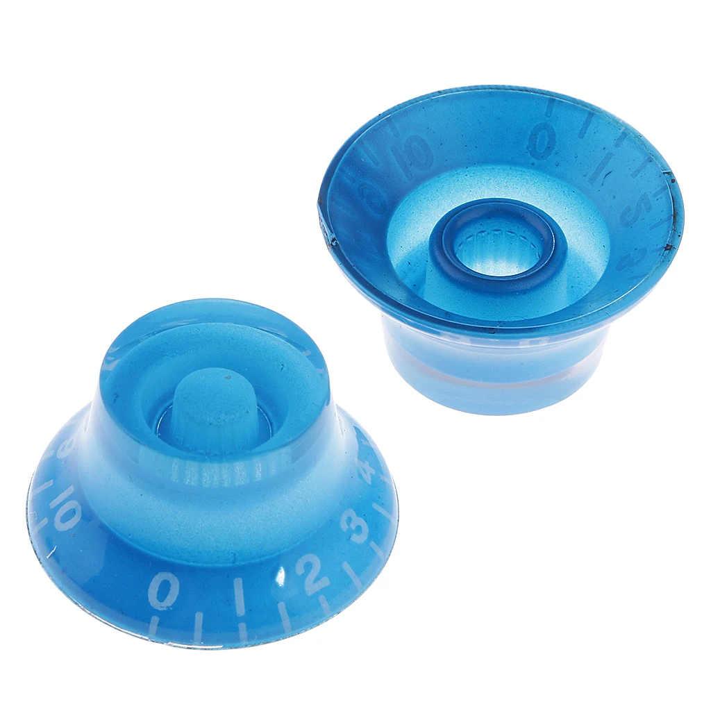 4 Pcs Acrylic Volume Tone Control Knobs with White Numbers Replacement Guitar Control Buttons for LP Electric Guitar