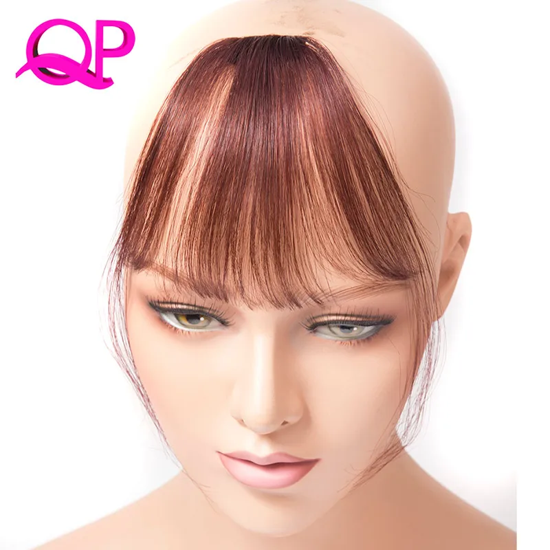 Qp Hair Front On Hair Bangs Brown Black Blonde One Piece Only Fringe Hair Extensions Synthetic False Hair Bangs