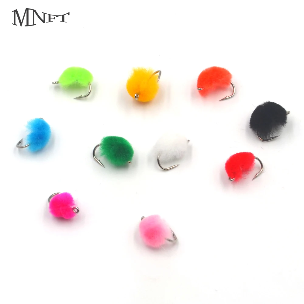 

MNFT Mixed 10Pcs Glo Bug Egg Fly for Trout Egg Fly Hook 10 different Colors Trout Salmon Fly Fishing Lures