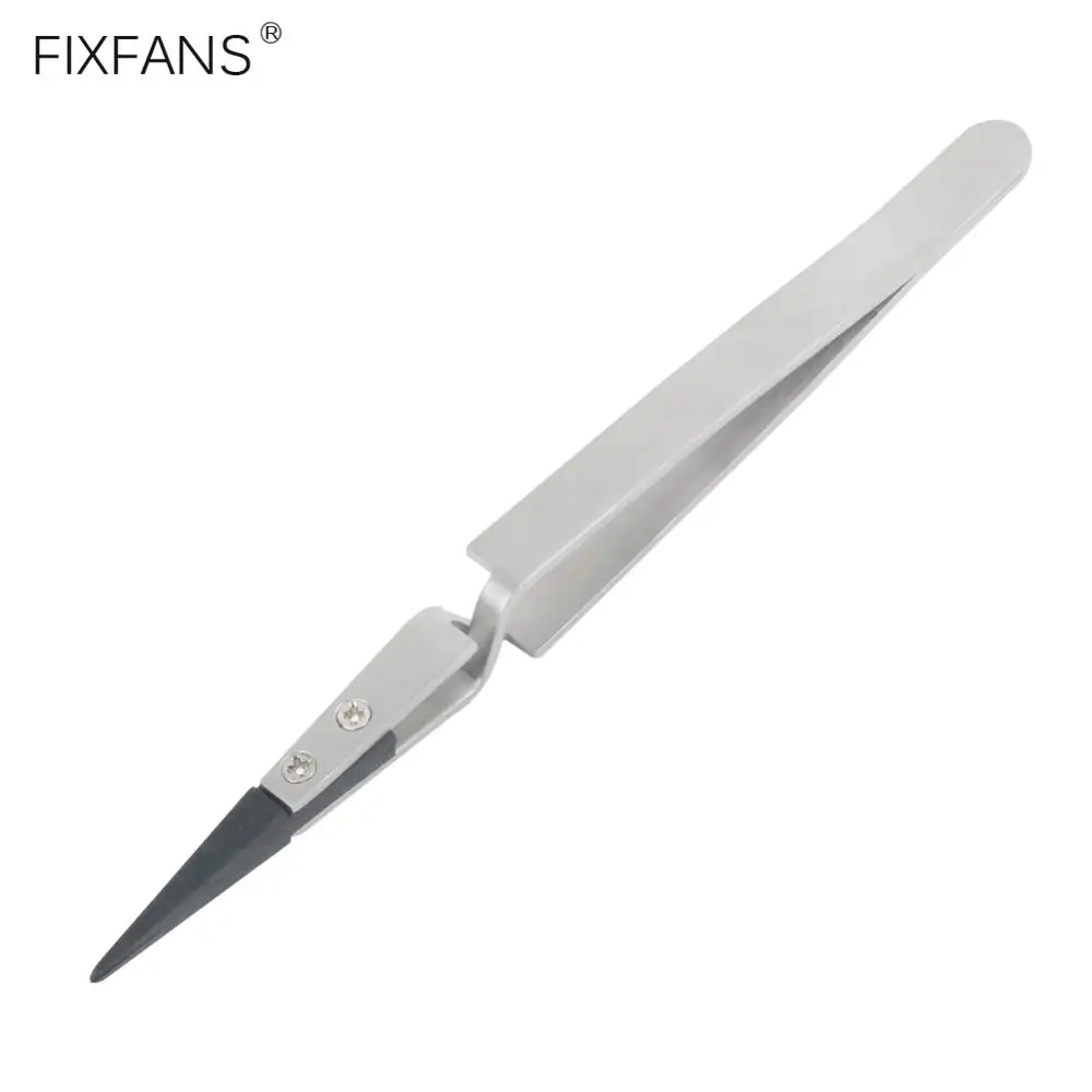 FIXFANS 140 мм прецизионный поперечный замок обратный пинцет прямой антистатический пластиковый наконечник для смарт-кольцо для nfc-устройств инструмент для ремонта