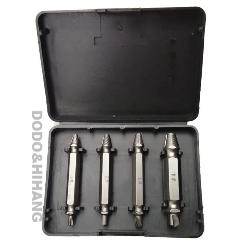 4PCS A set of Speed out Damaged Screw Extractor and Bolt Extractor high speed steel brocas para metal gereedschap  DZ200 (4)