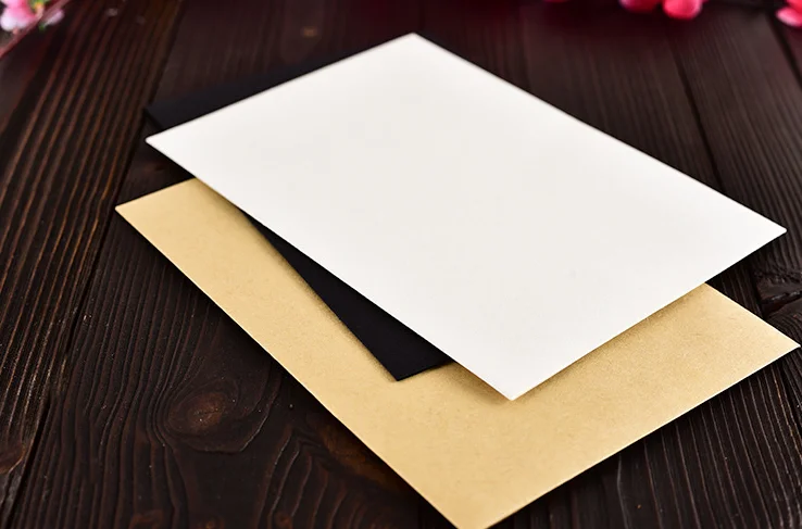 10 шт./компл. простой 12,5x17,5 см Kraft Белый Черный бумага конверт сообщение карты письмо стационарные хранения Конверты подарок