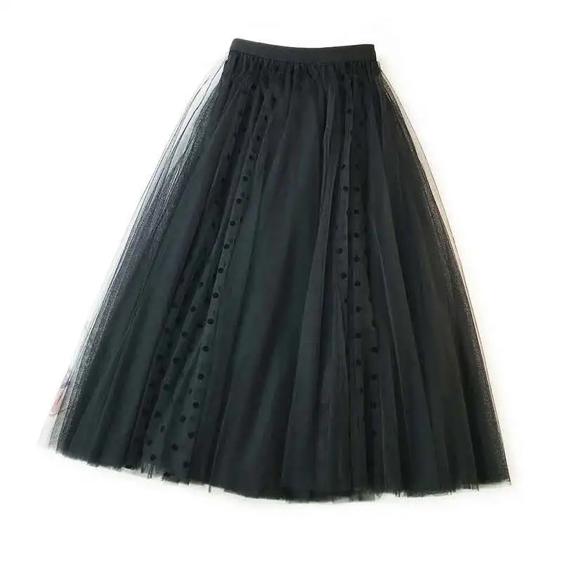 

women skirt summer 2019 Spring Summer Vintage Long Tutu Skirt long skirts womens maxi blue black and white a-line female skirt