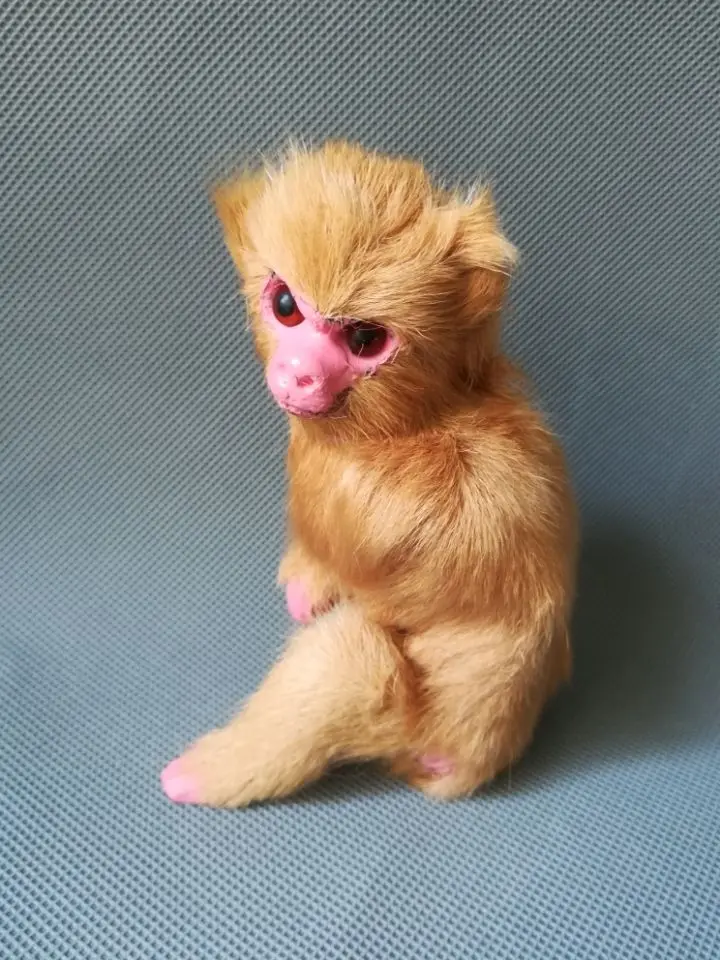 

Имитация обезьяны пластиковая и меховая коричневая обезьянка модель подарок около 9x6x13 см, декоративная игрушка подарок w0774