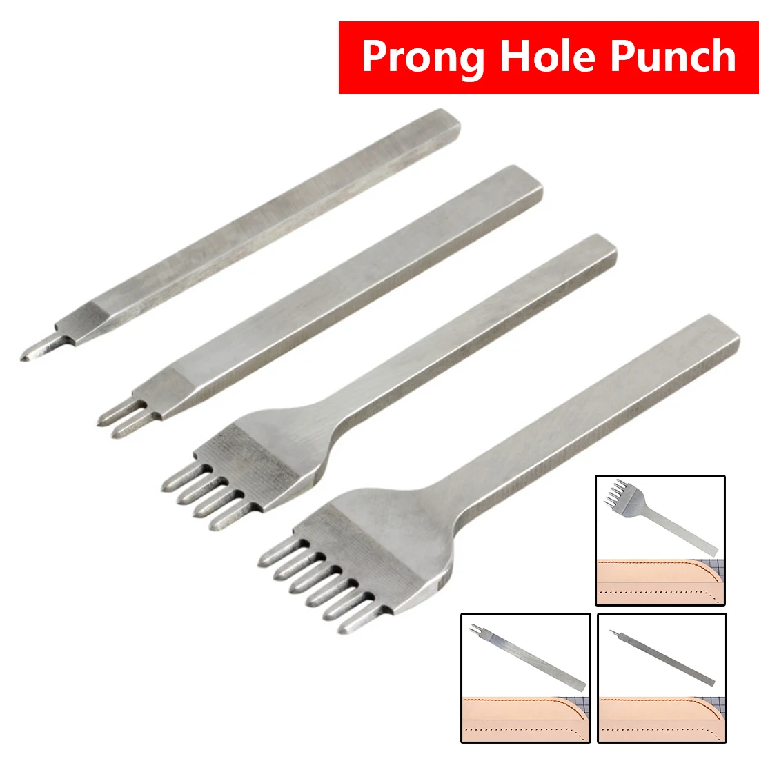 

1pc Leather Craft Tool Hole Punches Lacing Stitching Punch 3mm 1/2/4/6 Prong for Home Sewing Handmade Leather Tool