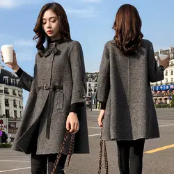 Модное женское Шерстяное Пальто Женская длинная секция Корейская версия 2019 Весна Новый Популярный плащ шерстяное пальто зимняя женская