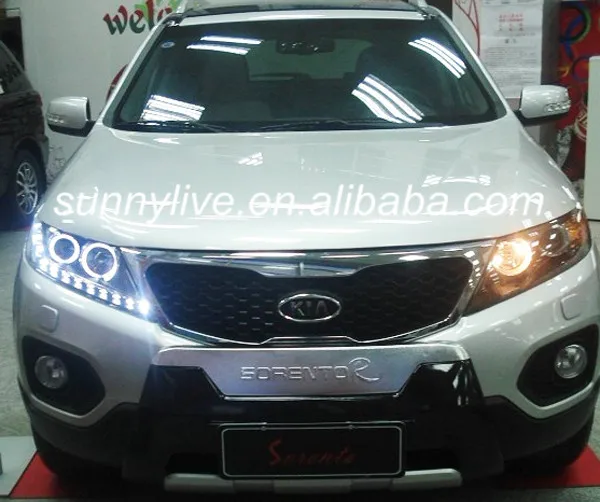 Для Kia Sorento светодиодный ангельские глазки фары линзы проектора bi xenon 2009-2012 год