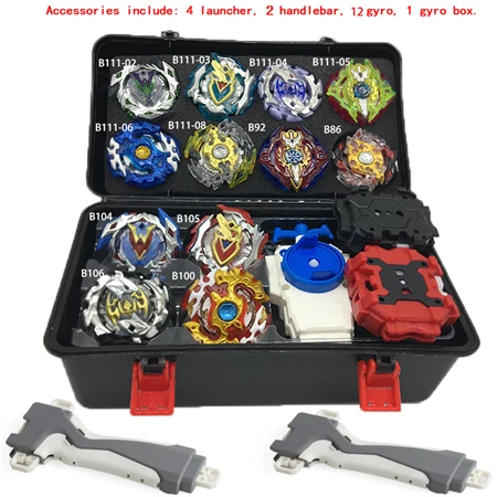 Набор топов пусковые установки Beyblade игрушки Toupie Металл God Burst волчок Bey Blade Blades игрушки bay blade bables - Цвет: 12PCS - B