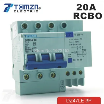 

3P 20A 400V~ Residual current Circuit breaker with over-current and Leakage protection RCBO