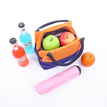 

Lunch Bag picnic bagS bentobox The new color matching With thick canvas portable container bags picni New color handbag