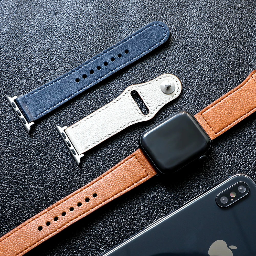 Кожаный ремешок для apple watch 5 4 band apple watch 3 2 iwatch band 44 мм 40 мм 42 мм 38 м pulseira correa браслет аксессуары для часов