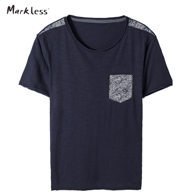 Markless Summer Men s Casual T shirts Short sleeve T Shirt Men Fashion O neck Solid