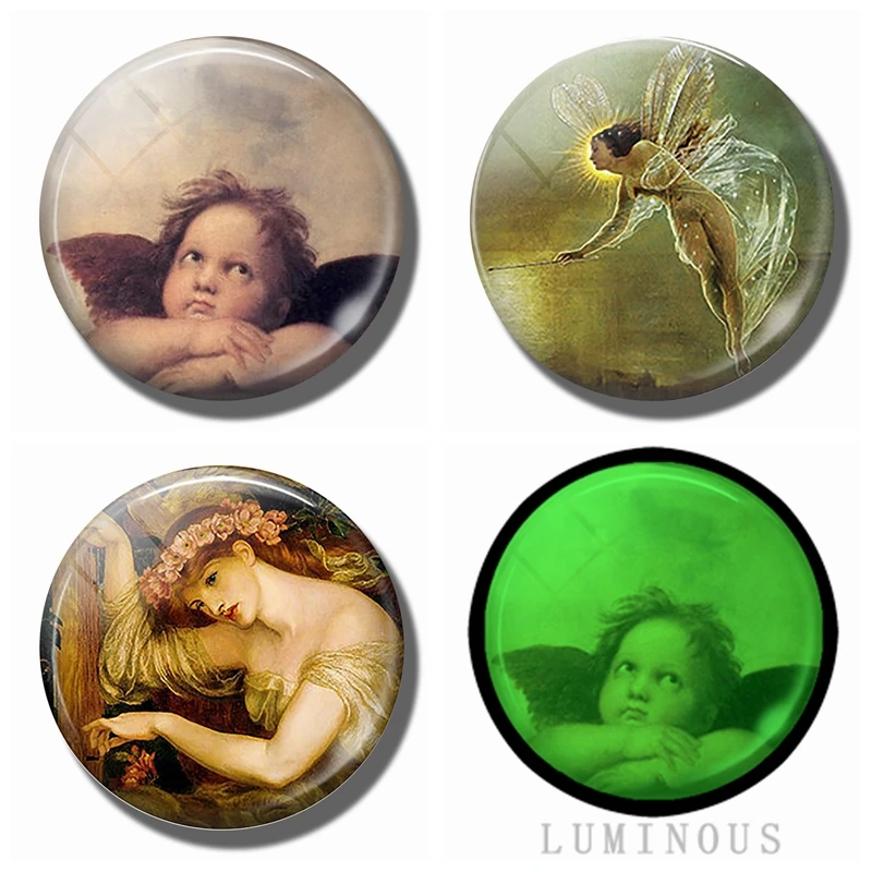 

Luminous Rossetti Pre Raphaelite Art 30 MM Fridge Magnets Glass Refrigerator Magnet Glowing At Night Fridge Memo Magnetic Holder