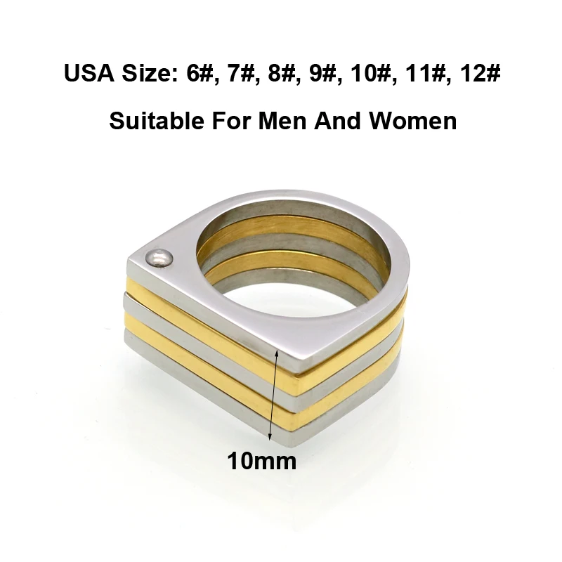 Мужские/женские обручальные кольца золото/серебро цвета нержавеющая сталь 5 рядов группа кольца для мужчин и женщин ювелирные изделия Модные кольца шипы