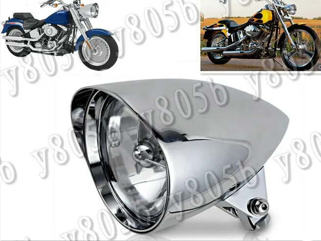Мотоцикл Хром Пуля три бар 5 75 &quotфара для Fit Sportster XL883 1200 48 72 Dyna широкий Glide Cruisers |