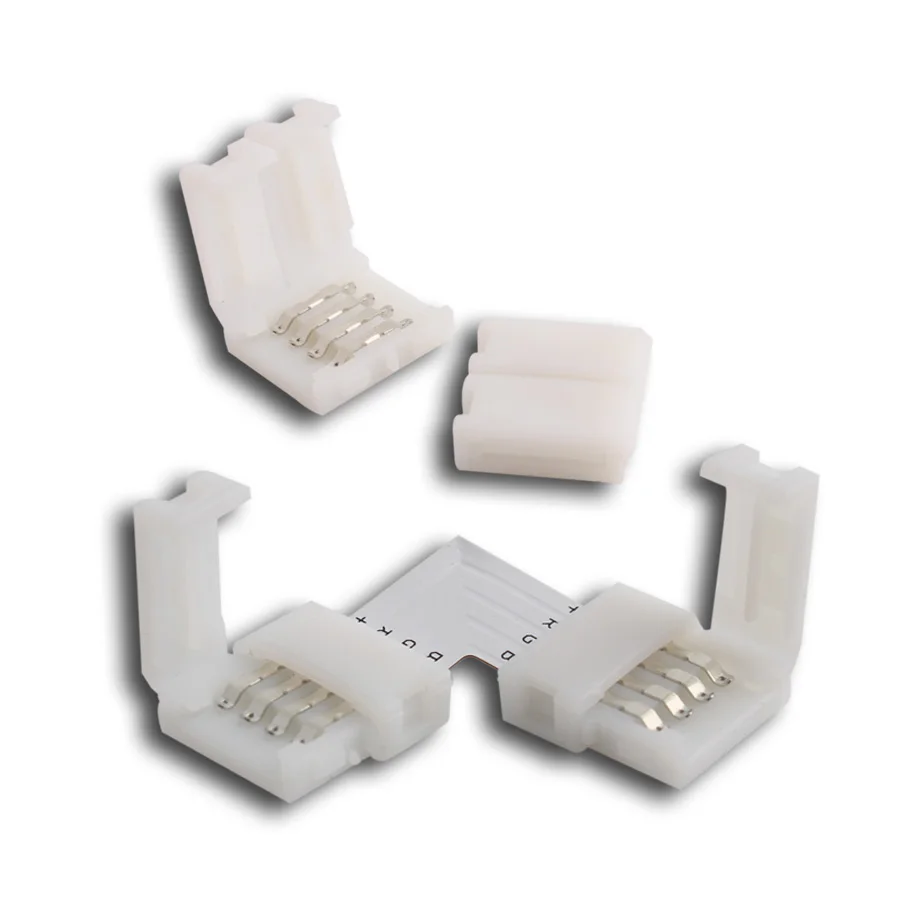 Led strip connector 10mm 4 Pin L shape led rgb connector corner right angle wire connector 10mm Led strip connector 10mm 4 Pin L shape led rgb connector corner right angle wire connector 10mm