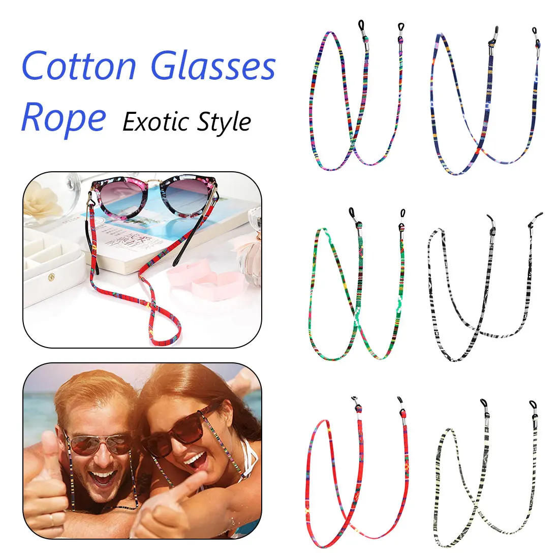 

Black Fixed Protect Glasses Holder Sunglasses Neck Rope Strap Silicone Embedded Adjustable Adjustable Solid Drop Lanyard Glasses