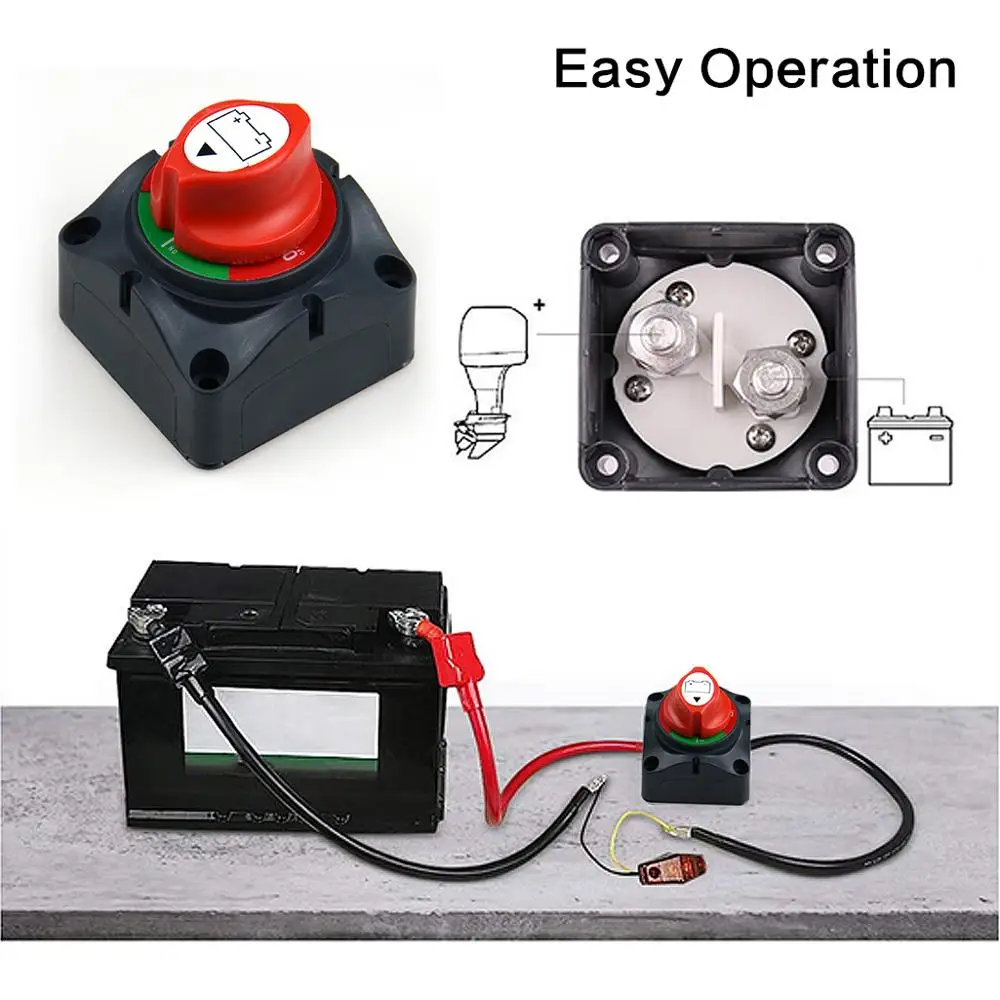 

Fit for Car/Vehicle/RV/Boat/Marine 3 Position Disconnect Isolator Master Switch, 12-60V Battery Power Cut Off Kill Switch